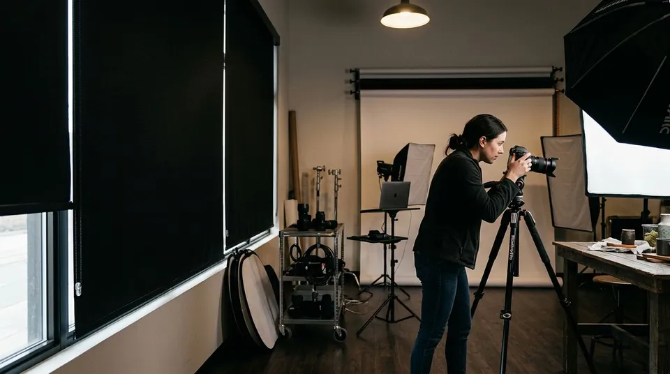 Blackout shades for photography studios