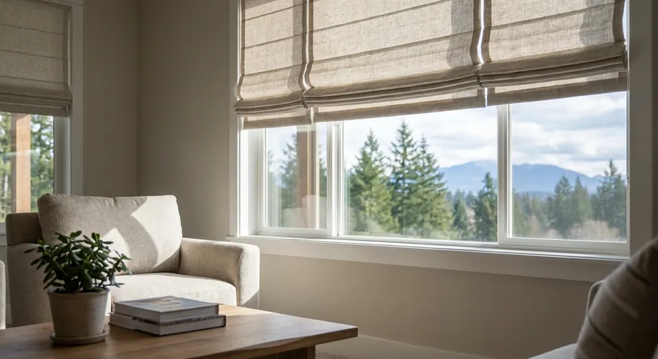 Custom Roman shades for Orting new homes