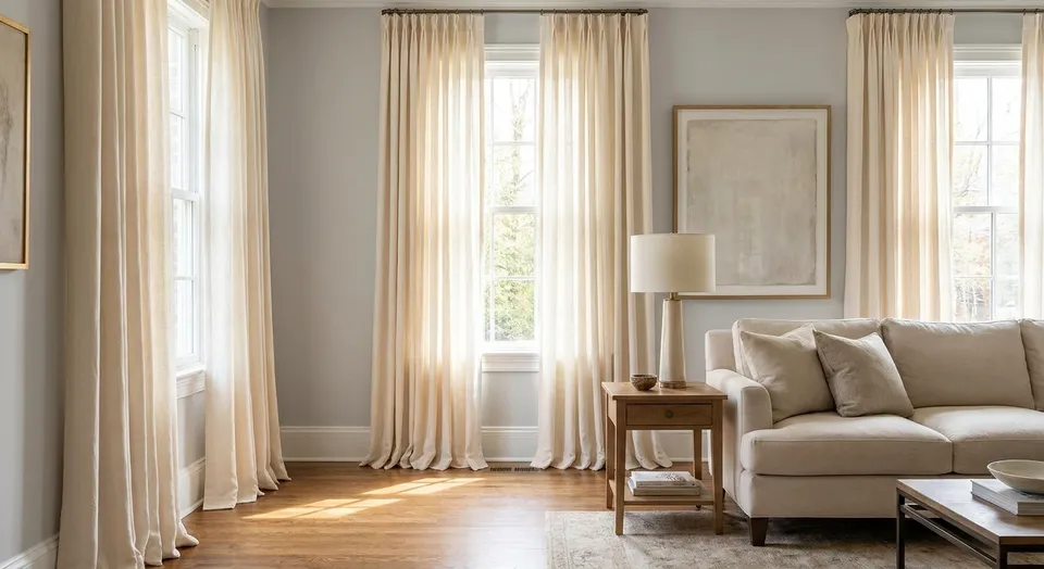 Custom drapery panels for living rooms