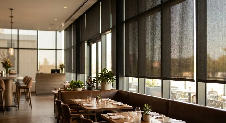 Commercial blinds for restaurant and hospitality spaces