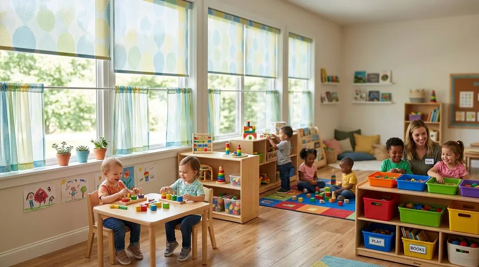 Window treatments for daycare and childcare centers