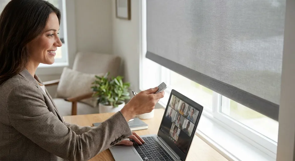 How to reduce video call glare with motorized shades