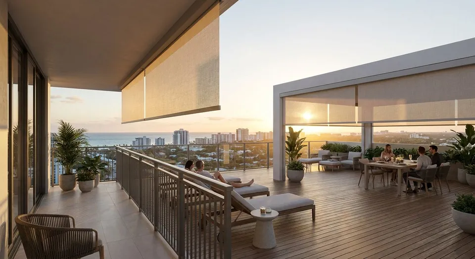 Solar Shades for Condo Balconies and Rooftop Decks