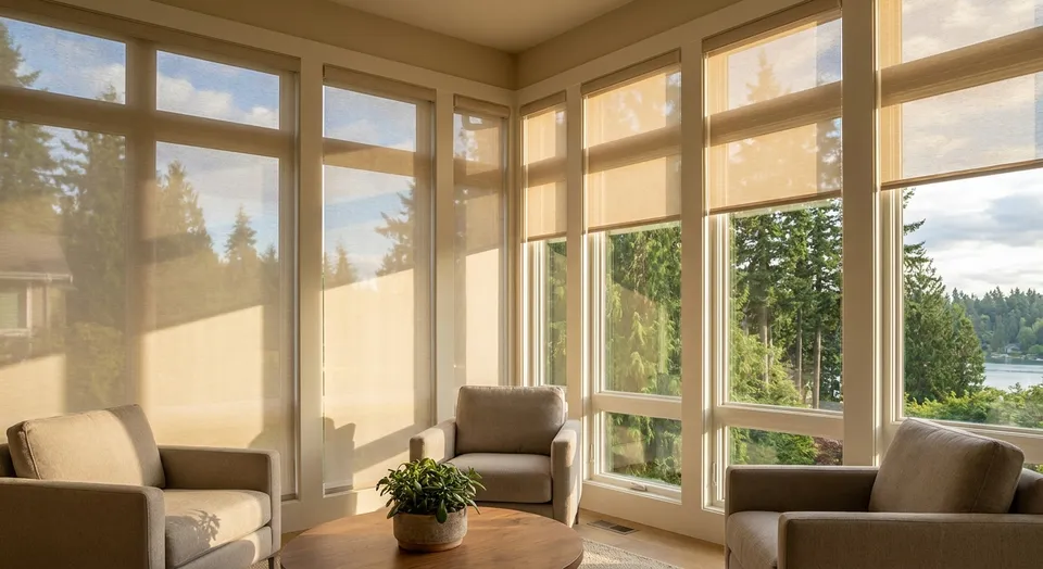 Sheer shades for South King County sunrooms