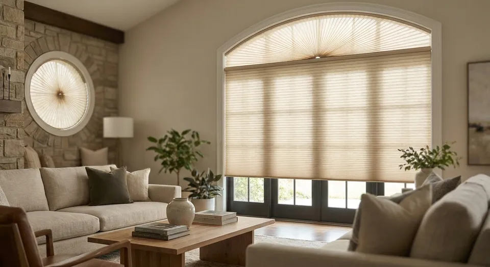 Pleated shades for arched and specialty windows