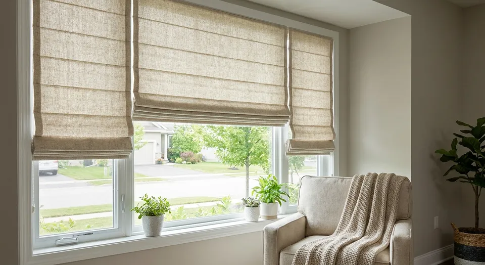 Custom Roman shades for Milton starter homes