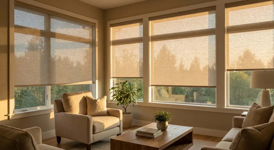 Solar shades for west-facing windows