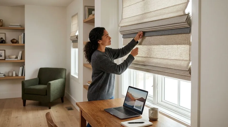 How to soundproof a home office with layered shades