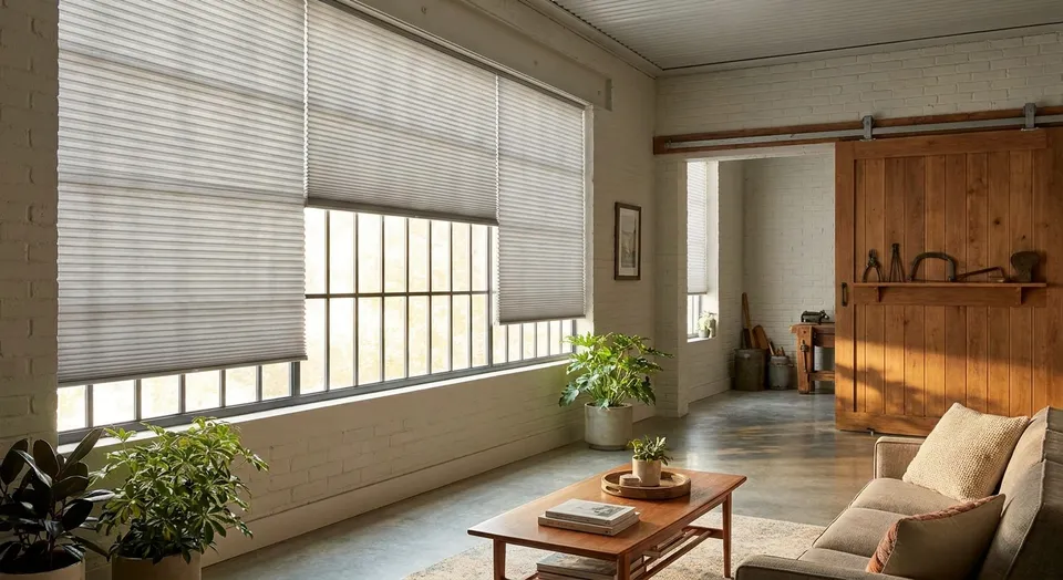 Insulated cellular shades for garage conversions