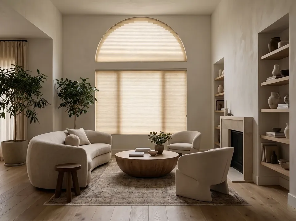 Shade for arched-top windows
