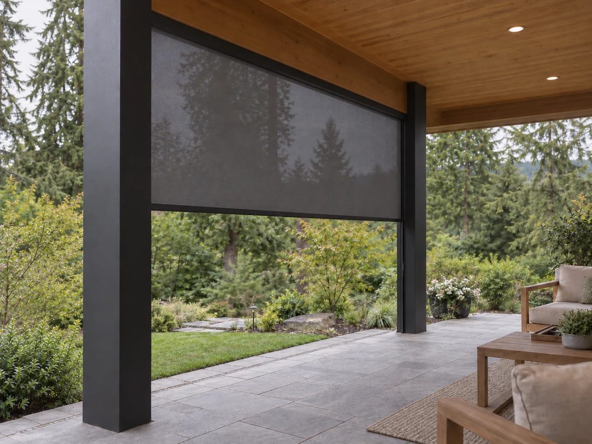 Outdoor shade with zipper track